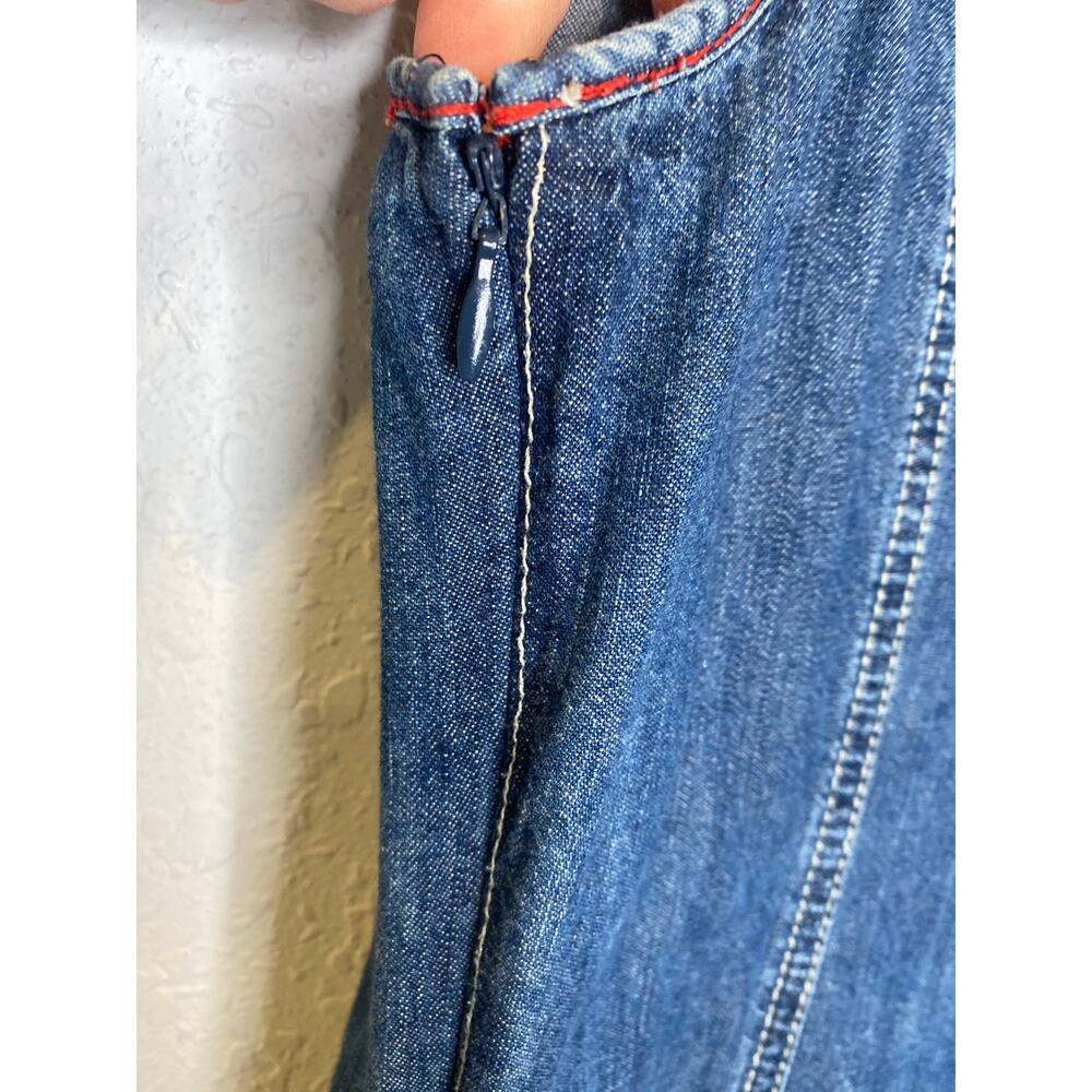 LRL Vintage Sleeveless Nautical Denim Dress Fit & Flare Lace Up Front EUC Sz 8 - Picture 6 of 14